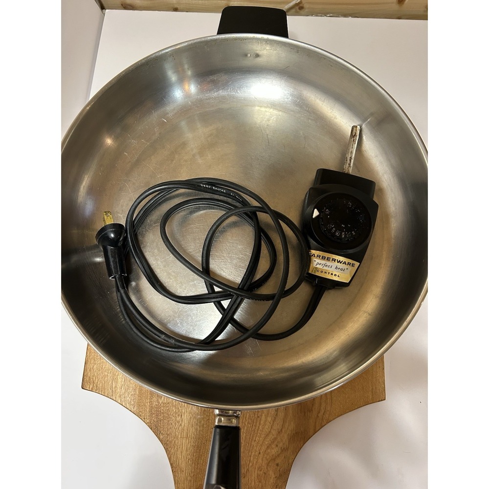 Farberware Model 310A 12" Electric Fry Pan Skillet Dome Lid Stainless Steel VTG